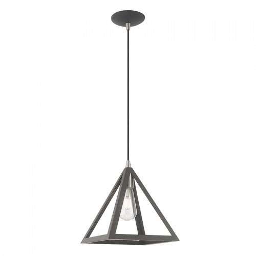 1 Light Scandinavian Gray Single Pendant Pendant Livex