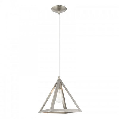 1 Light Brushed Nickel Single Pendant Pendant Livex