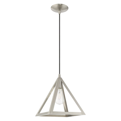 1 Light Brushed Nickel Single Pendant Pendant Livex