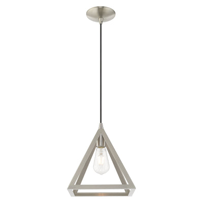 1 Light Brushed Nickel Single Pendant Pendant Livex