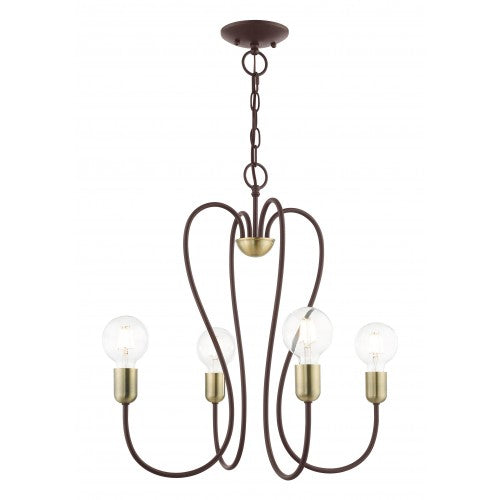 4 Light Bronze Chandelier Chandelier Livex