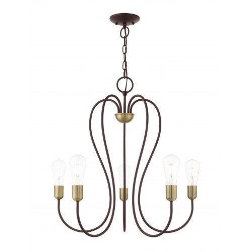 5 Light Bronze Chandelier Chandelier Livex