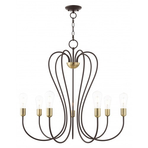 7 Light Bronze Chandelier Chandelier Livex