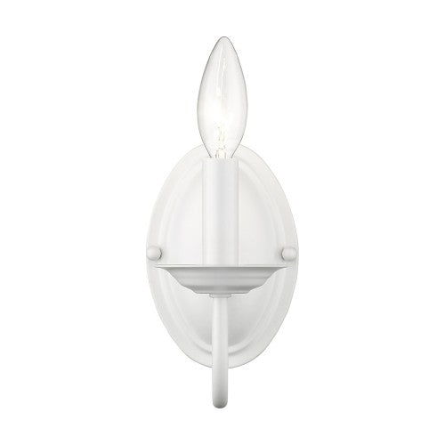 1 Light White Wall Sconce Wall Sconce Livex