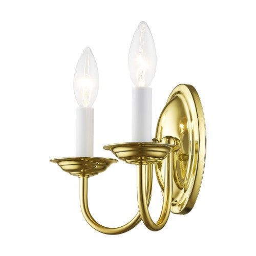 2 Light Polished Brass Wall Sconce Wall Sconce Livex