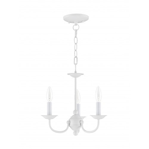 3 Light White Chandelier Chandelier Livex