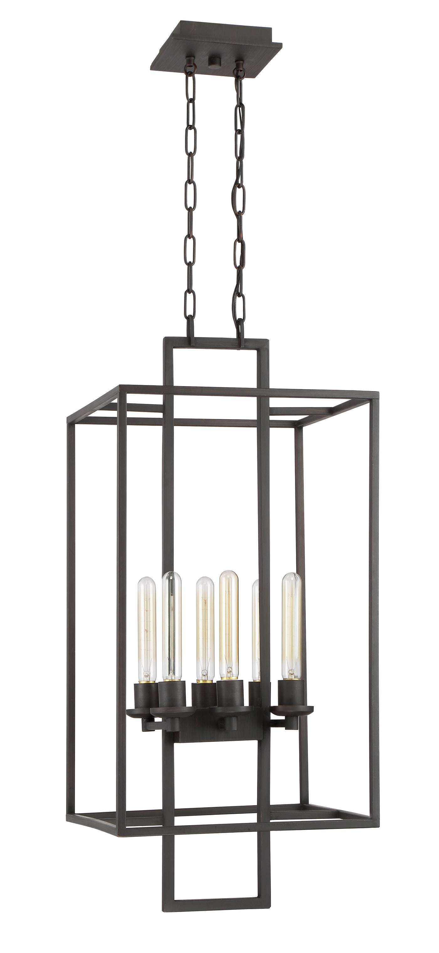 Cubic 6 Light Foyer in Aged Bronze Brushed Pendant Craftmade