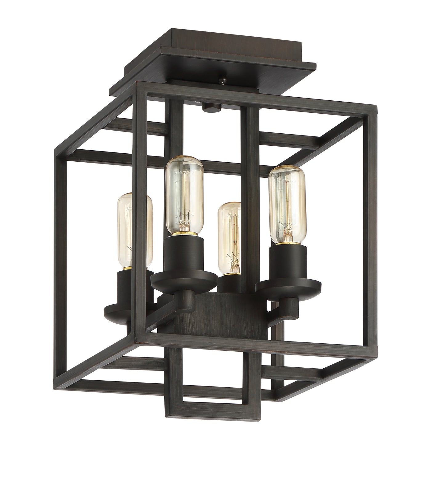 Cubic 4 Light Semi Flush in Aged Bronze Brushed Semi Flush Craftmade