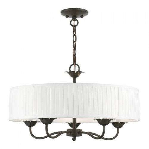 5 Light English Bronze Pendant Chandelier Chandelier Livex