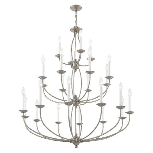 24 Light Brushed Nickel Chandelier Chandelier Livex