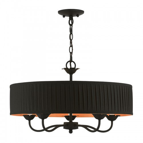 5 Light Black Pendant Chandelier Chandelier Livex