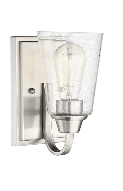 Grace 1 Light Wall Sconce in Brushed Polished Nickel (Clear Seeded Glass) Wall Sconce Craftmade