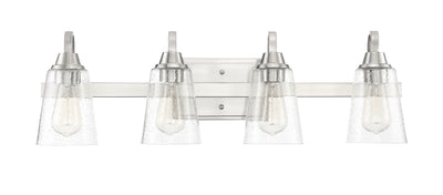 Grace 4 Light Vanity in Brushed Polished Nickel (Clear Seeded Glass) Bath and Vanity Craftmade