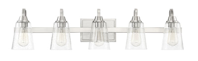 Grace 5 Light Vanity in Brushed Polished Nickel (Clear Seeded Glass) Bath and Vanity Craftmade