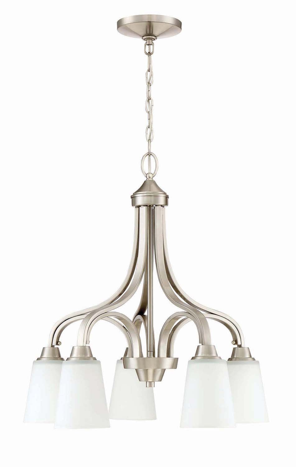 Grace 5 Light Down Chandelier in Brushed Polished Nickel Chandelier Craftmade