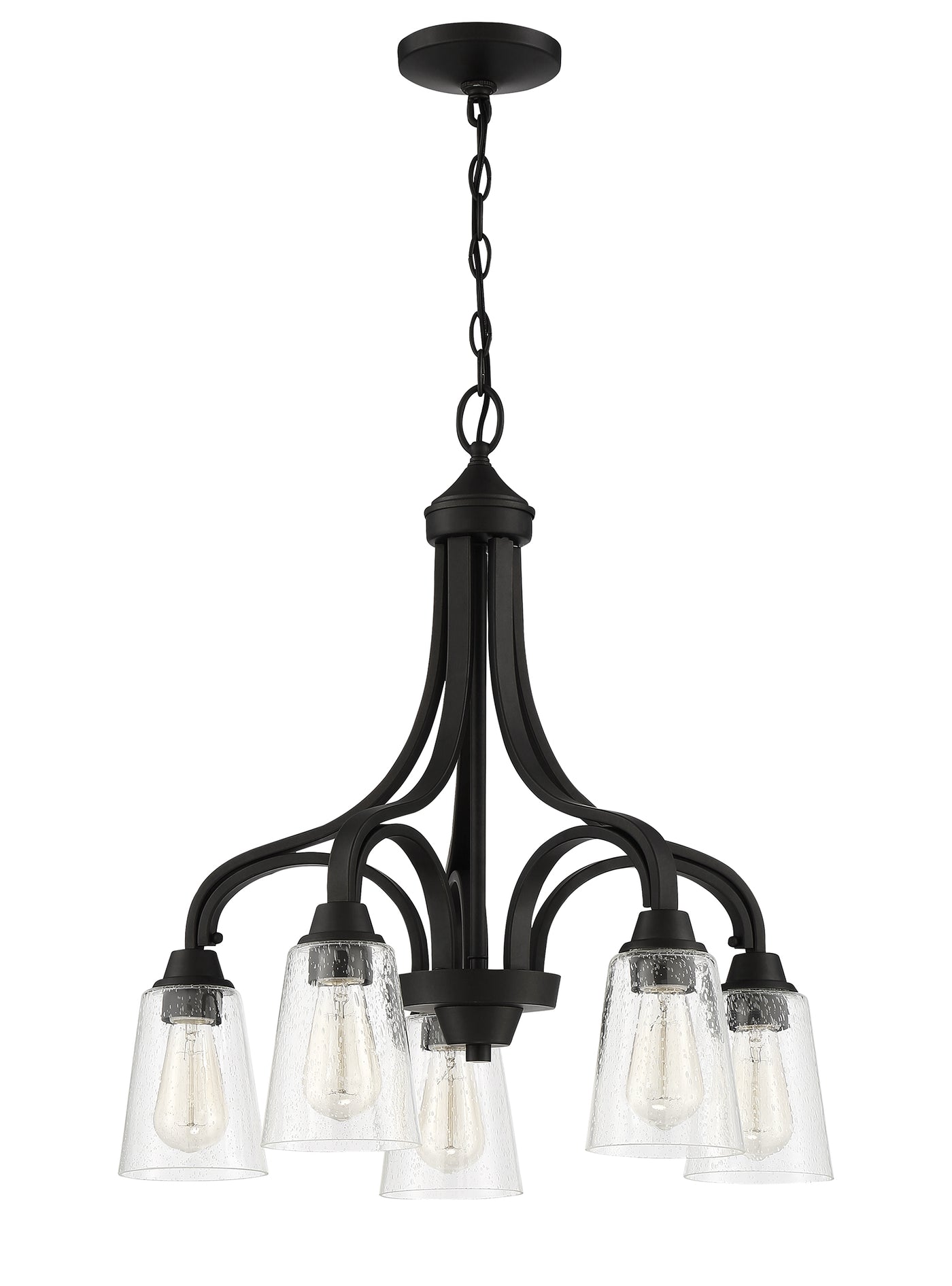 Grace 5 Light Down Chandelier in Espresso (Clear Seeded Glass) Chandelier Craftmade