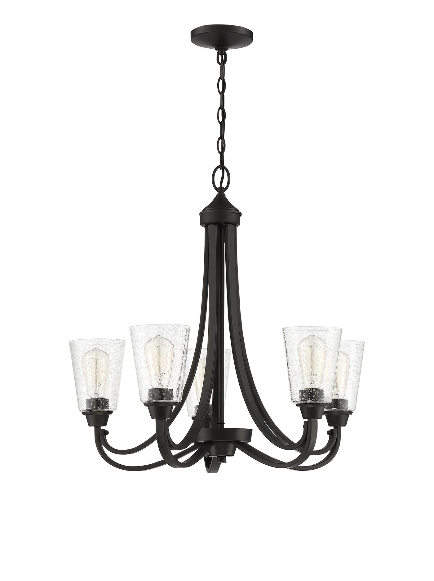 Grace 5 Light Chandelier in Espresso (Clear Seeded Glass) Chandelier Craftmade