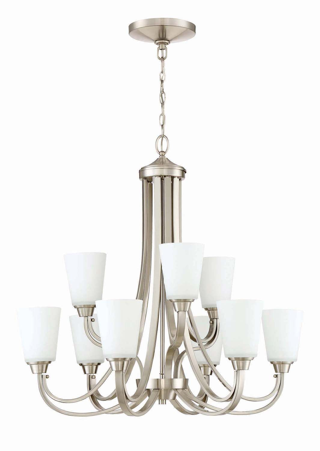 Grace 9 Light Chandelier in Brushed Polished Nickel Chandelier Craftmade