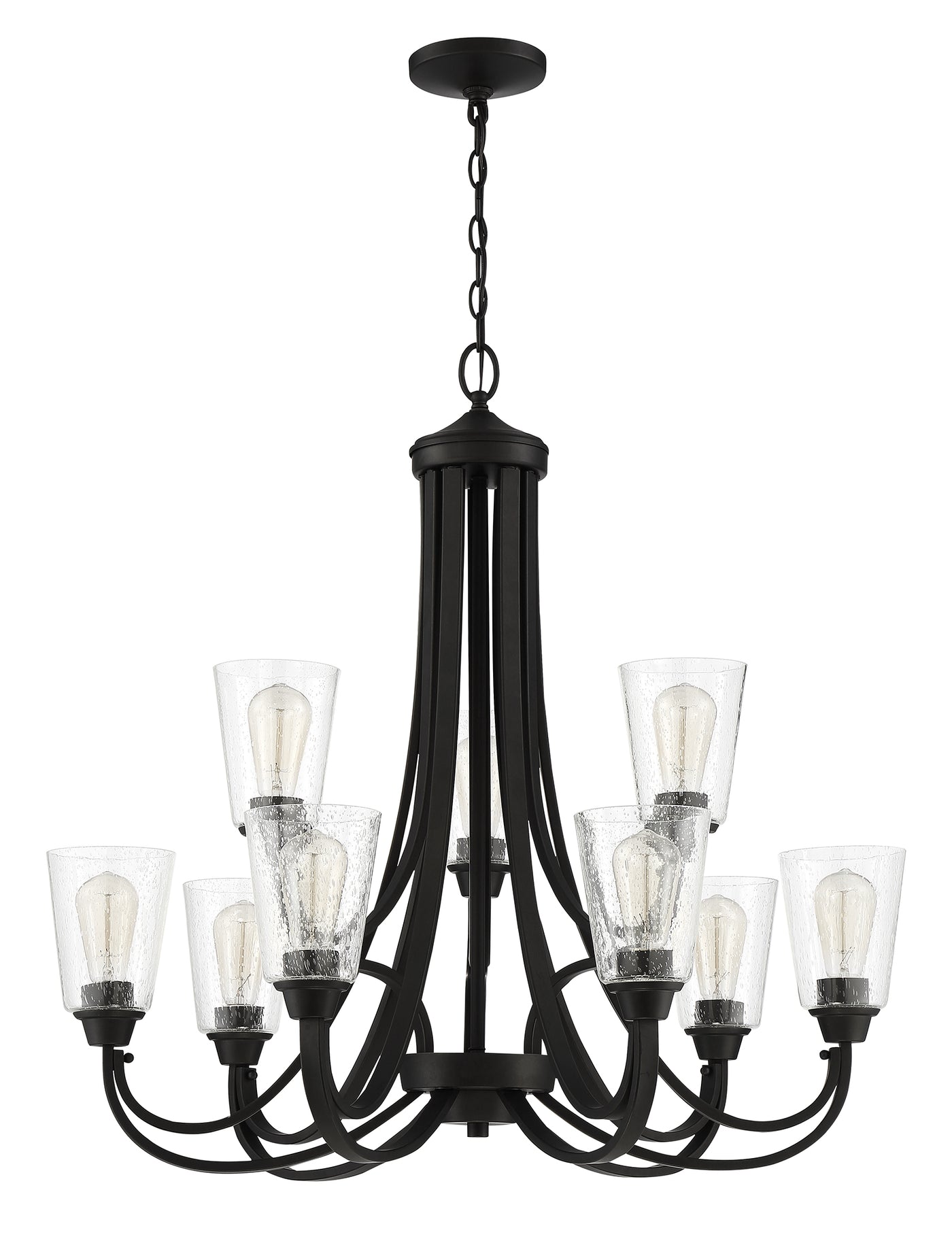 Grace 9 Light Chandelier in Espresso (Clear Seeded Glass) Chandelier Craftmade