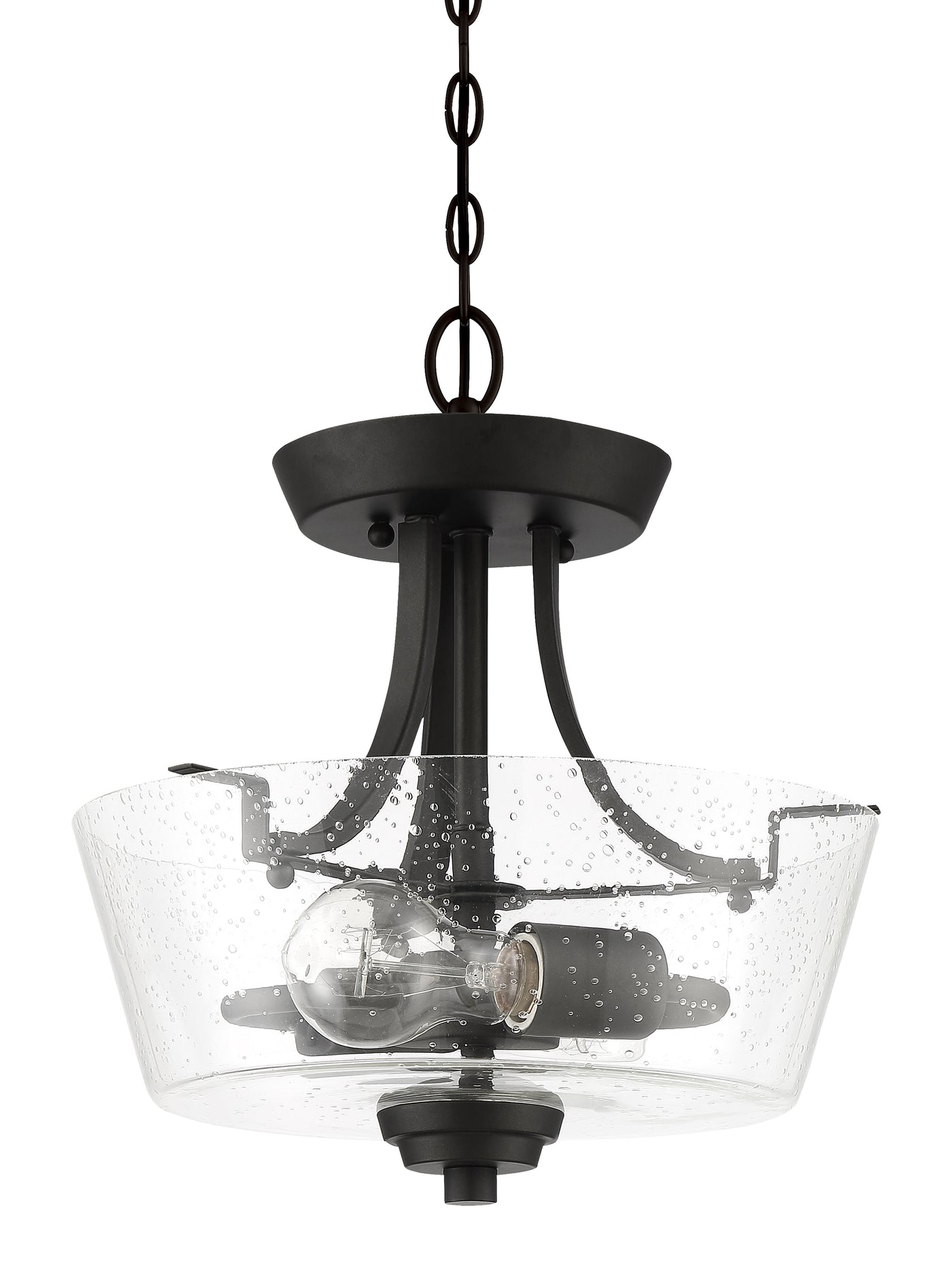 Grace 2 Light Convertible Semi Flush in Espresso (Clear Seeded Glass) Semi Flush Craftmade