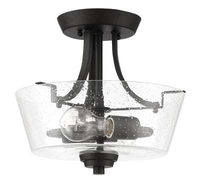 Grace 2 Light Convertible Semi Flush in Espresso (Clear Seeded Glass) Semi Flush Craftmade