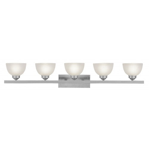 5 Light Brushed Nickel Bath Light Wall Sconce Livex