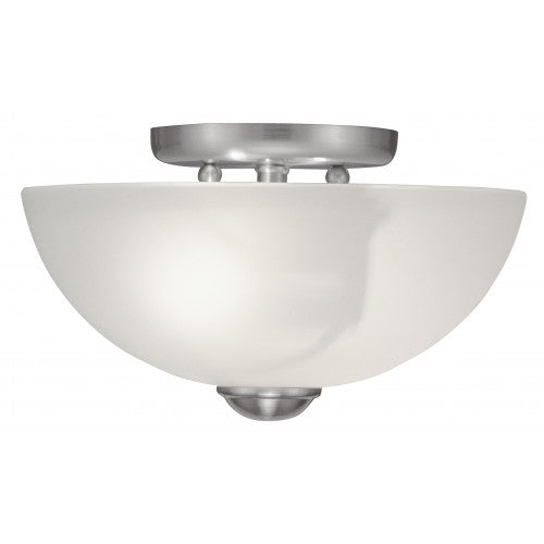 2 Light Brushed Nickel Ceiling Mount Semi Flush Livex