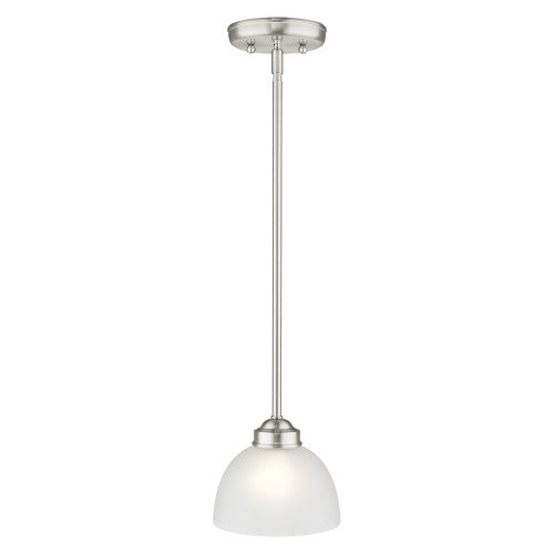 1 Light Brushed Nickel Single Pendant Pendant Livex