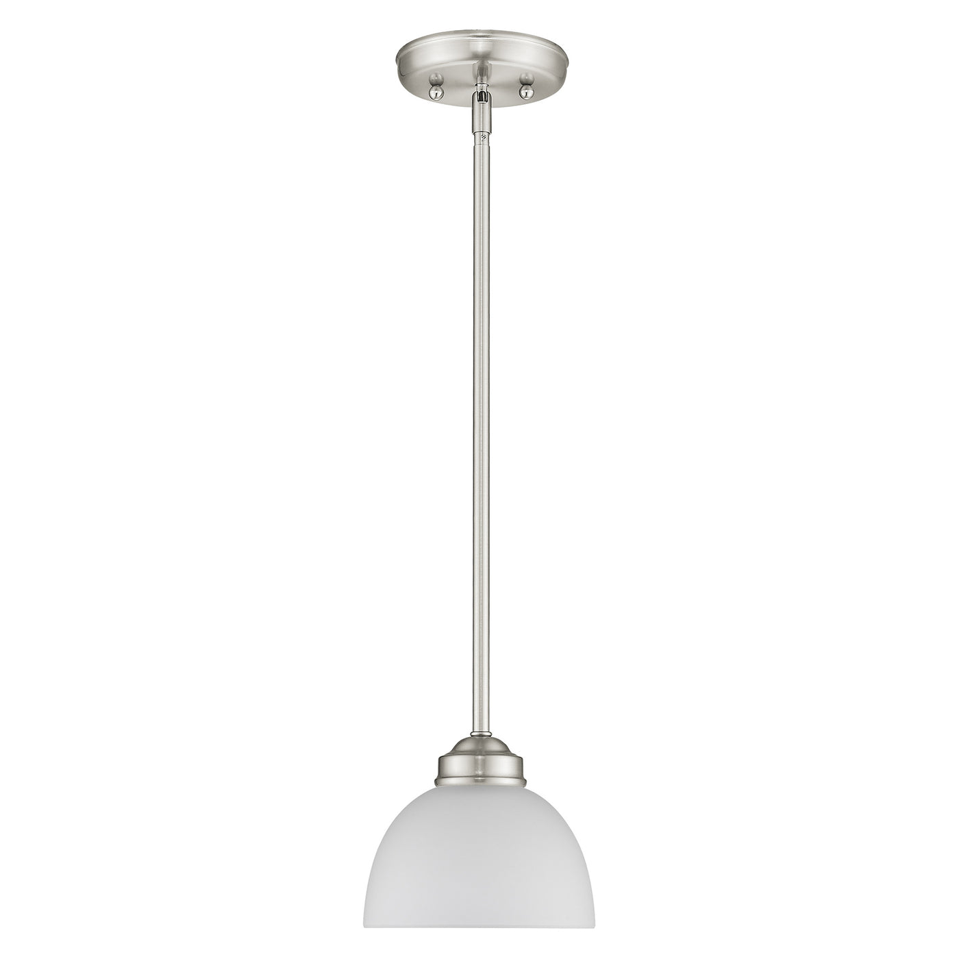 1 Light Brushed Nickel Single Pendant Pendant Livex