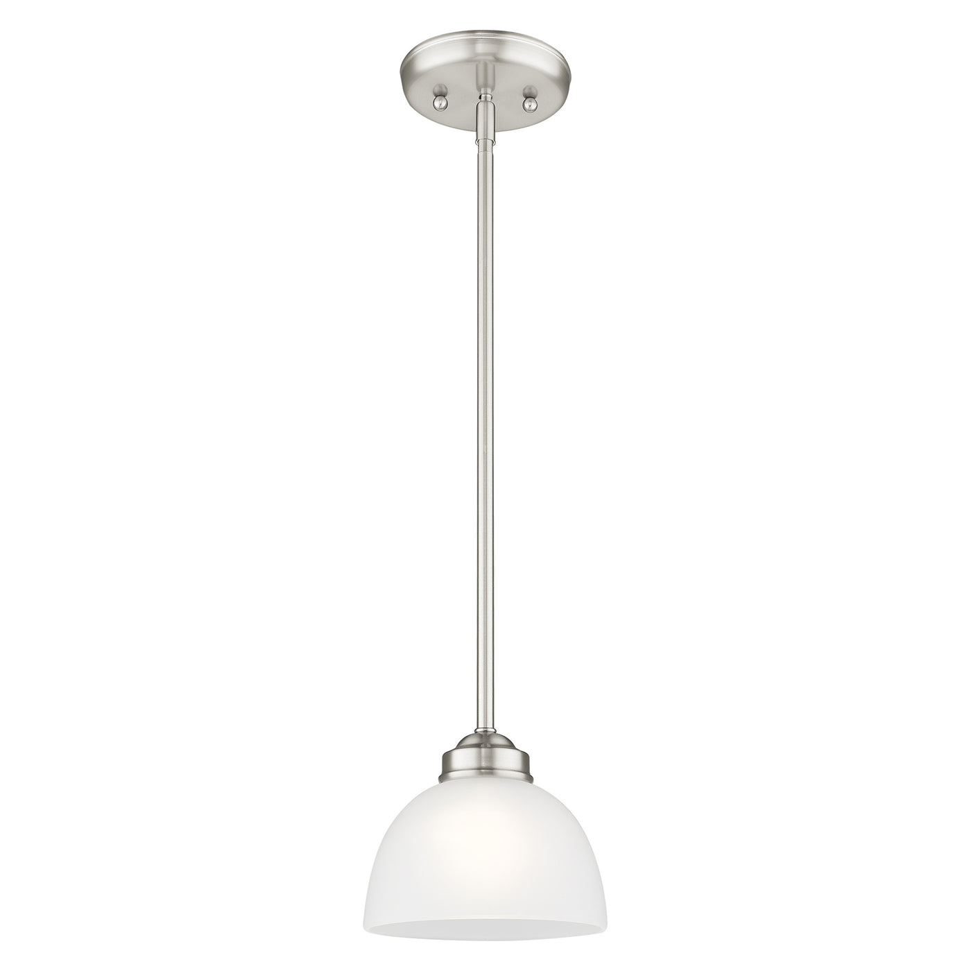 1 Light Brushed Nickel Single Pendant Pendant Livex