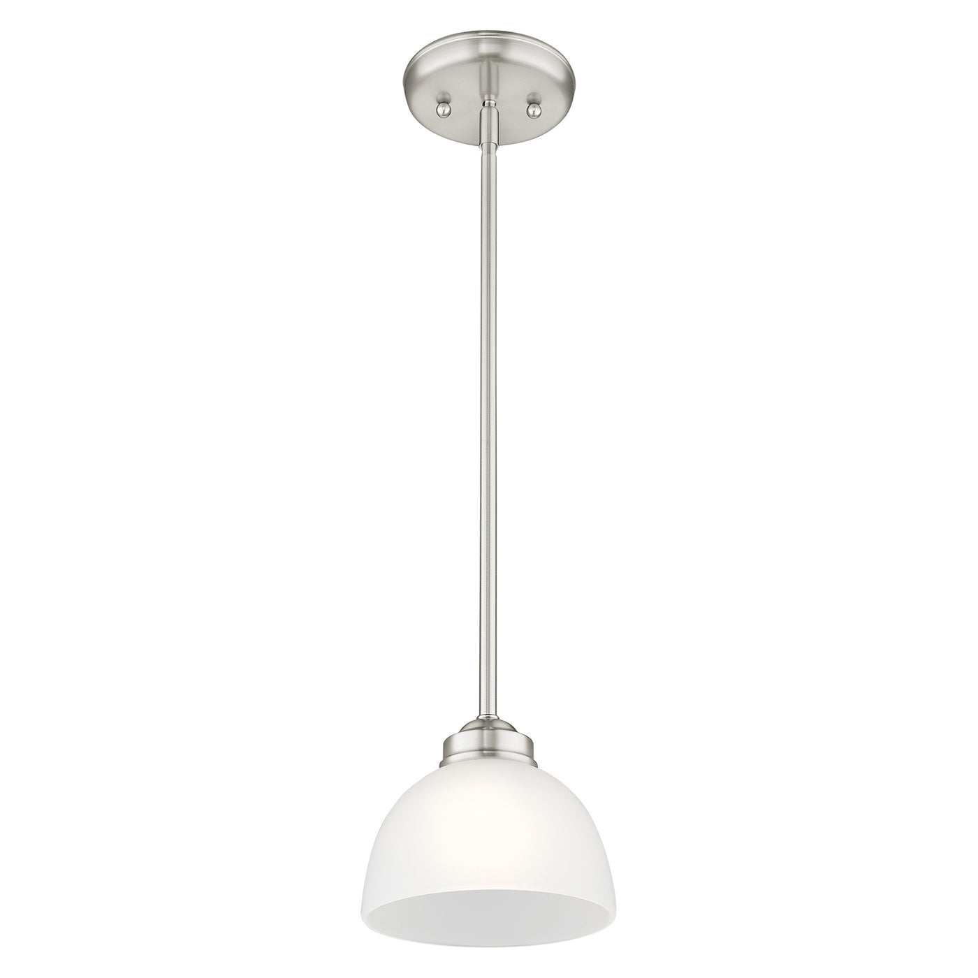 1 Light Brushed Nickel Single Pendant Pendant Livex