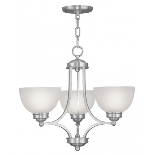 3 Light Brushed Nickel Chandelier Chandelier Livex