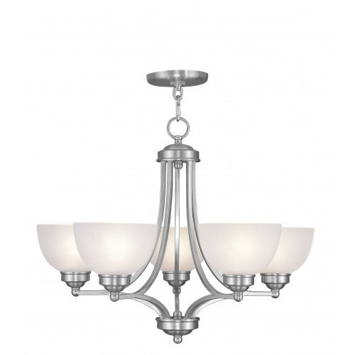 5 Light Brushed Nickel Chandelier Chandelier Livex