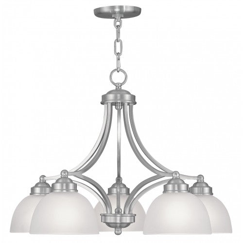5 Light Brushed Nickel Chandelier Chandelier Livex