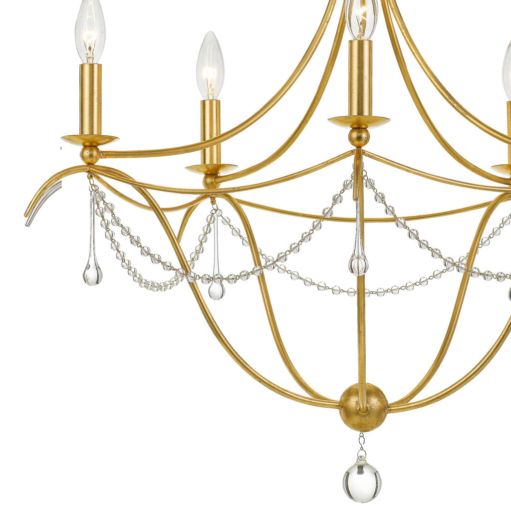 Metro 5 Light Antique Gold Chandelier Chandelier Crystorama