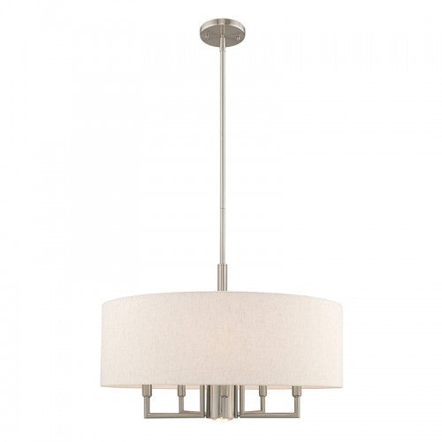 6 Light Brushed Nickel Pendant Chandelier Chandelier Livex
