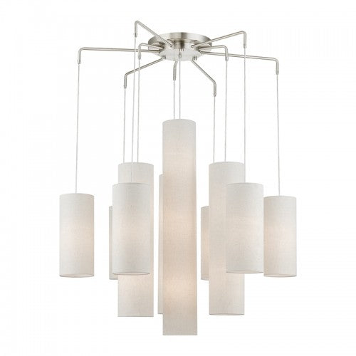 15 Light Brushed Nickel Foyer Chandelier Chandelier Livex