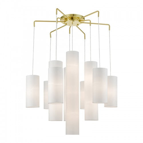 15 Light Satin Brass Foyer Chandelier Chandelier Livex