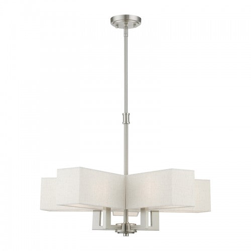 5 Light Brushed Nickel Chandelier Chandelier Livex