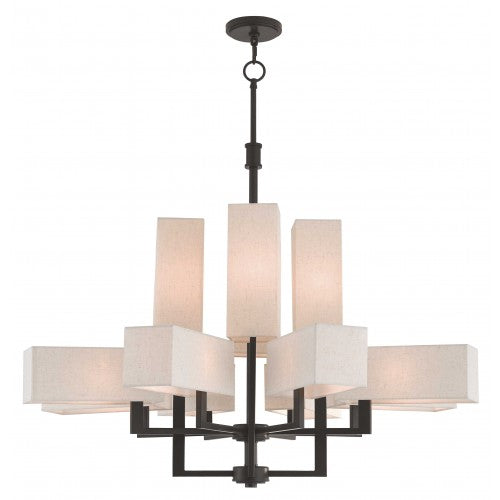 12 Light Bronze Foyer Chandelier Chandelier Livex