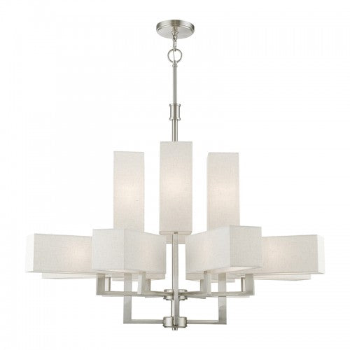 12 Light Brushed Nickel Extra Large Foyer Chandelier Chandelier Livex