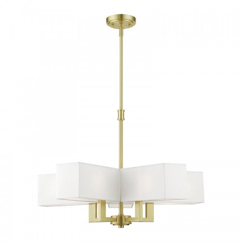 5 Light Satin Brass Chandelier Chandelier Livex