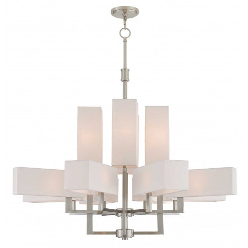 12 Light Brushed Nickel Foyer Chandelier Chandelier Livex