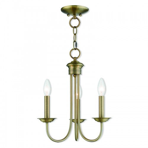 3 Light Antique Brass Chandelier Chandelier Livex