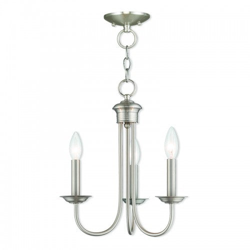 3 Light Brushed Nickel Chandelier Chandelier Livex