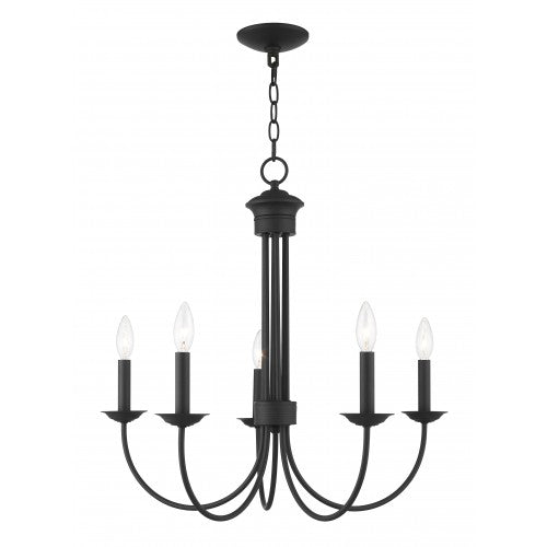 5 Light Black Chandelier Chandelier Livex