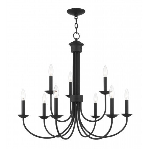 9 Light Black Chandelier Chandelier Livex