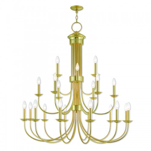 21 Light Polished Brass Foyer Chandelier Chandelier Livex