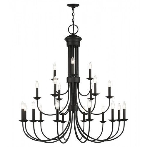 21 Light Black Extra Large Chandelier Chandelier Livex