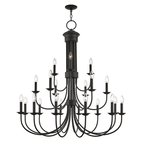 21 Light Bronze Foyer Chandelier Chandelier Livex